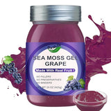 Seamoss Raw Organic,Irish Sea Moss Gel-Immune Defense Thyroid Digestive Support-15OZ Seamoss Gel with Wildcrafted Sea Moss(Grape)