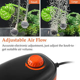 FEDOUR 4W 5W Aquarium Air Pump, Dual Outlets Oxygen Pump, Ultra Quiet Aquarium Bubbler for up to 200 Gallon Fish and Turtle Tank (5W for 20-200gallon)