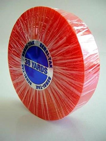 Red 1' x 36 Yard Roll Toupee Tape