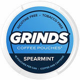 Grinds Coffee Pouches | 6 Cans of Spearmint | 18 Pouches Per Can | 1 Pouch eq. 1/4 Cup of Coffee (Spearmint)