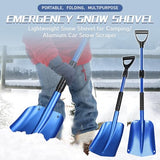 ZIHUA Car Snow Shovel for Vehicle,40" Folding Emergency Snow Shovel for Car,Snow Shovel for Car Driveway with Comfortable D-Grip Handle Portable,Car Trunk Snow Shovel (Blue)