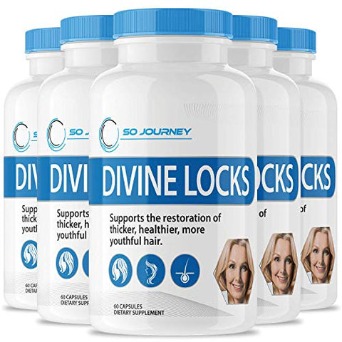 (5 Pack) Divine Locks Supplement Complex Hair Vitamins (300 Capsules)