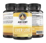 Ancient Bliss Liver Love - Natural Milk Thistle Liver Detox and Liver Health Cleanse Supplement - Support Healthy Liver in Men and Women - 60 Capsules - with Burdock, Dandelion, Cloves, and More