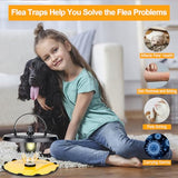 Flea Trap, Sticky Flea Traps for Inside Your Home, Odorless Non-Toxic Natural Flea Killer Trap with 10 Sticky Discs & 4 Bulbs, Pest Control for Home, Safe for Children Pet Dog Cat(2 Pack Black)