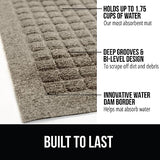 Gorilla Grip Ultra Absorbent Moisture Guard Doormat, Absorbs Up to 1.7 Cups of Water, Stain and Fade Resistant, Spiked Rubber Backing, All Weather Mats Capture Dirt, Indoor Outdoor, 29x17, Beige