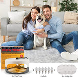 2 Pack Flea Traps for Inside Your Home with 4 Sticky Disc & 6 Bulbs & 2 Electric Wires, Flea Killer Indoor Bed Bug Trap Pest Control, Non Toxic & Harmless, Friendly to Pets & Kids