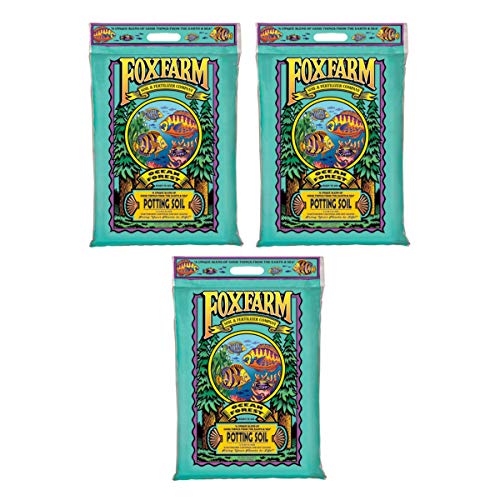 FoxFarm FX14053 Ocean Forest Plant Garden PH Adjusted 12 Quarts Potting Soil Blend Mix for Containerized Plants, 3 Pack