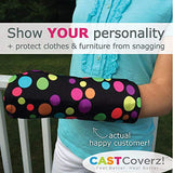 CastCoverz! Designer Arm Cast Cover - Black - Medium Short: 11" Length X 9" Circumference - Removable and Washable - Made in USA