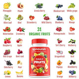 UpNourish Organic Fruits and Veggies Supplement - Support Diet Balance, Body Cleanse & Energy - 480 Fruits and Super Greens Capsules from Nature - Fruit and Vegetable Supplements for Adults & Kids