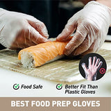 OKIAAS Disposable Gloves M, Food Safe, Bulk of 200 Pcs|Latex and Powder-Free Clear Vinyl Gloves for Cleaning, Food Prep