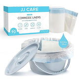 JJ CARE Commode Liners for Bedside Toilet Chair Bucket - Pack of 90 Disposable Bedside Commode Liners with Absorbent Pads - Adult Potty Chair Liners & Portable Toilet Liner