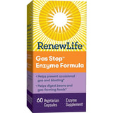 Renew Life Adult Plant-Based Enzyme Supplement - Gas Stop Enzyme Formula, Dariy Free - 60 Vegetarian Capsules