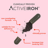 Active Iron High Potency Iron Supplement, 2X Better Absorption & Non-Constipating, Helps Support Energy, Iron Pills for Women & Men, 25mg (60 Capsules)