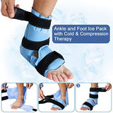 REVIX Ankle Ice Pack Wrap for Foot Pain Relief and Feet Injuries, Reusable Gel Ice Cold Packs for Achilles Tendonitis, Plantar Fasciitis, Sprained Ankles and Heels