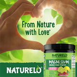 NATURELO Whole Food Magnesium Powder - Supports Stress Relief, Relaxation, Raspberry Lemon Flavor - 40 Servings | 7 oz