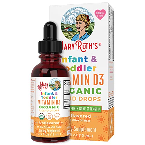 MaryRuth's Vitamin D3 Liquid Drops for Infants & Toddler | USDA Organic Liquid Vitamin D Spray for Infants & Toddlers | Immune Support & Bone Health | Vegan | Gluten Free | Non-GMO | 90-150 Servings