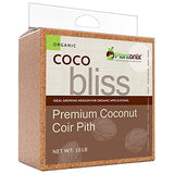 Organic Coco Coir by Coco Bliss - Compressed Coco Coir Brick with Low EC and pH Balance - High Expansion for Flowers, Herbs, and Planting - Renewable Coconut Soil (10lb Block)