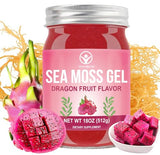 Sea Moss Gel (18 OZ), 92 Vitamins and Minerals, Wild Organic Immune Defense Booster with Digestive Support, Non-GMO, Vegan, Dragon Fruit Flavor