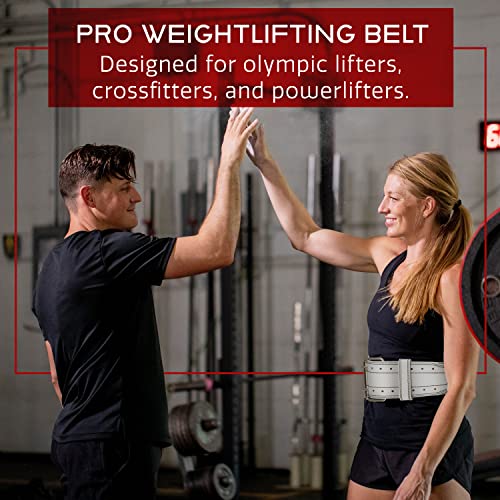 Large Dark Iron Fitness Weight Lifting Belt for Men & Women - 100% Leather Gym Belts for Weightlifting, Powerlifting, Strength Training, Squat or Deadlift Workout up to 600 Lbs﻿