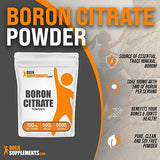 BulkSupplements.com Boron Citrate Powder - Boron 5mg, Boron Supplement for Men & Women, Food Grade Boron - for Bones & Joints Support, 5mg of Boron, 100mg per Serving, 500g (1.1 lbs)