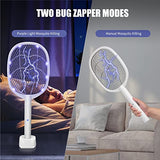 Lulu Home 2-in-1 Electric Bug Zapper Racket, 2 Pack 3000V High Voltage LED Lighted Handheld Mosquito Swatter with 3 Layer Safety Mesh, USB Charging Portable Fly Killer Racquet