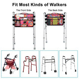 Walker Bag for Seniors-supregear Folding Walker Accessories Bag (Double Sided), Walker Basket Caddy Large Capacity Waterproof Tote with 9 Pockets and Cup Holder