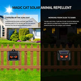 MAGIC CAT Solar Nocturnal Animal Repeller, Wild Animal Predator Deterrent with Red LED Lights, Waterproof Skunk, Deer, Coyote, Fox, Raccoon Animal Repellent for Garden Yard Farm Chicken Coop (4 Pack)