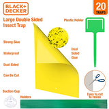 BLACK+DECKER Fly & Fruit Fly Traps for Indoors- Fly Trap & Gnat Traps for House- Dual- Sided Yellow Mosquito Trap, 40 Pack Sticky Traps