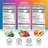 Designer Wellness Protein Smoothie, Real Fruit, 12g Protein, Low Carb, Zero Added Sugar, Gluten-Free, Non-GMO, No Artificial Colors or Flavors, Super Fruits Variety Pack, 12 Count