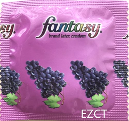 Fantasy Flavored Condoms Pack 12 Condoms : variety of flavors such as VANILLA, STRAWBERRY, MINT, GRAPE, CHOCOLATE, and BANANA. [The Random Fun That You Will Not Know Until You Have Used.]