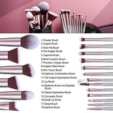 BS-MALL Makeup Brush Set 18 Pcs Premium Synthetic Foundation Powder Concealers Eye shadows Blush Makeup Brushes with black case (B-Purple)