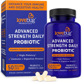 Lovebug Award Winning Maximum Strength | Rebuild & Restore Immune and Digestive Microbiome | 10 Clinically Studied Strains for Constipation, Diarrhea & Upset Stomach | 50 Billion CFU