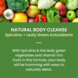 Fruniti Super Greens Smoothie Mix - Natural Cleanse + Detox All-in-One Delicious Fruit + Veggie Puree - Spirulina, Spinach, Kale, Cucumber, Lemongrass, Apple, Banana, Kiwi - Makes 24 Smoothies