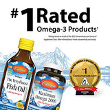 Carlson - Kid's Cod Liver Oil, 550 mg Omega-3s, Plus Vitamins A and D3, Liquid Fish Oil, Wild Caught Norwegian Arctic Cod, Sustainably Sourced Nordic Fish Oil, Green Apple, 250 mL (8.4 Fl Oz)