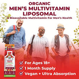 Multivitamin for Men | USDA Organic | Sugar Free Mens Multivitamin Liposomal | Liquid Vitamins for Men | Immune Support Supplement & Overall Wellness | Vegan | 14-0.5 Fl Oz Pouches