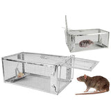 KOCASO Humane Rat Trap, Small 1-Door Live Chipmunk Trap That Work for Indoor and Outdoor, Easy to Catch and Release Live Animal Trap Mouse Trap Cage for Rodents Mice Voles Hamsters, Metal & Reusable