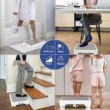 SOYO Mobility One Step Stool, Heavy Duty Indoor/Outdoor Non-Slip Step Platform Assistive Devices for Adults and Elderly, Portable Standing Supports for Cars, Bed, Door, Stair or Bathroom, White-Gray