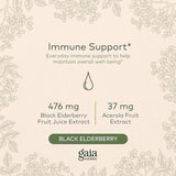 Gaia Herbs Black Elderberry (Sambucus Nigra) Syrup-Immune Support Supplement-Made with Organic Black Elderberries for Immune System Support-USDA Certified Organic Formula-3 Fl Oz (18-Day Supply)