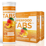 skinnytabs Superfood Tabs Detox Cleanse Drink - Fizzy Nutrition Supplement for Women and Men - Support Healthy Weight - Improve Digestive Health and Bloating Relief - Peach Mango Flavor [60 Tablets]