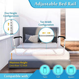 Double Bed Rail U Bar for Medical Bed Safety Assisting Rails Bed Support for Elderly Adults Under Mattress Handrail Hospital Dual Bed Railings for Seniors Twin Full Queen Bed Guard Adjustable Rail