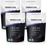 Terrasoul Superfoods Organic Acai Berry Powder, 16 Oz (Pack of 4), Freeze-Dried for Freshness, Omega Fats Boost for Smoothie Bowls, and Antioxidant-Packed Superfoods Recipes