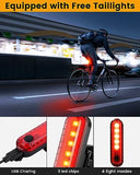 Super Bright Bike Light for Safe Night Riding, 5 LED Wide Beam Bicycle Light, USB Rechargeable Bicycle Headlight, Waterproof Bike Headlights for Adult Kid Elderly Mountain Road Commuter Free Taillight