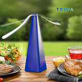 Treva Chemical Free Bug Fan Fly Repellent/Deterrent with Holographic Blades to Clear Bugs, Mosquitoes, and Flies, Battery Powered Fly Fan