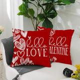 Valentines Day Outdoor Pillow Covers, 18 x 18 inch Set of 4 Waterproof Throw Pillow Cases, Love Cushion Decor for Home Outside Patio Front Porch House Farmhouse(Love C)