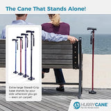 HurryCane HCANE-BL-C2 Freedom Edition Foldable Walking Cane with T Handle, 37.5 Inches extended length, Trailblazer Blue