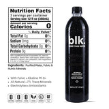 blk. PH 8+ Natural Mineral Alkaline Water Electrolyte Infused with Fulvic and Amino Acids, Zero Sugar, 1 Liter, 12 Pack