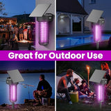 Solar Bug Zapper Outdoor Mosquito Trap Killer Mosquito Killer Lamp，Cordless & Rechargeable ，Fly Zapper Mosquito Catcher Lamp Decor Light for Patio Garden