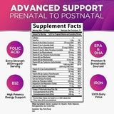 Prenatal Multivitamin with Folic Acid & DHA, Prenatal Vitamins Supplement, Folate, Omega 3, Vitamins D3, B6, B12 & Iron, Women's Pregnancy Support Prenatal Vitamins, Non-GMO Gluten Free - 60 Softgels