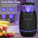 Pzqzmar Fruit Fly Trap,Electric Bug Zapper Indoor Insect Trap,Bug Catcher for Fruit Flies,Flying Insect,Mosquito,Gnat,Moth,Fly Mosquito Killer Lamp for Home House,UV Light&Sticky Glue,Plug-in(Black)