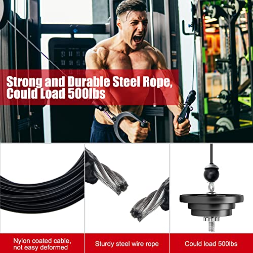 Anglekai Fitness Pulley Cable 196 Inch, Adjustable Home Gym Cable Pulley System Replacement Fitness Cable for Pulley Machine Accessories, Thick 5mm Heavy Duty Pulley Cable for Home Gym